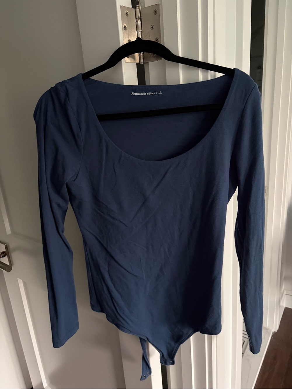 Abercrombie & Fitch Navy Long-Sleeve Scoop Bodysuit
